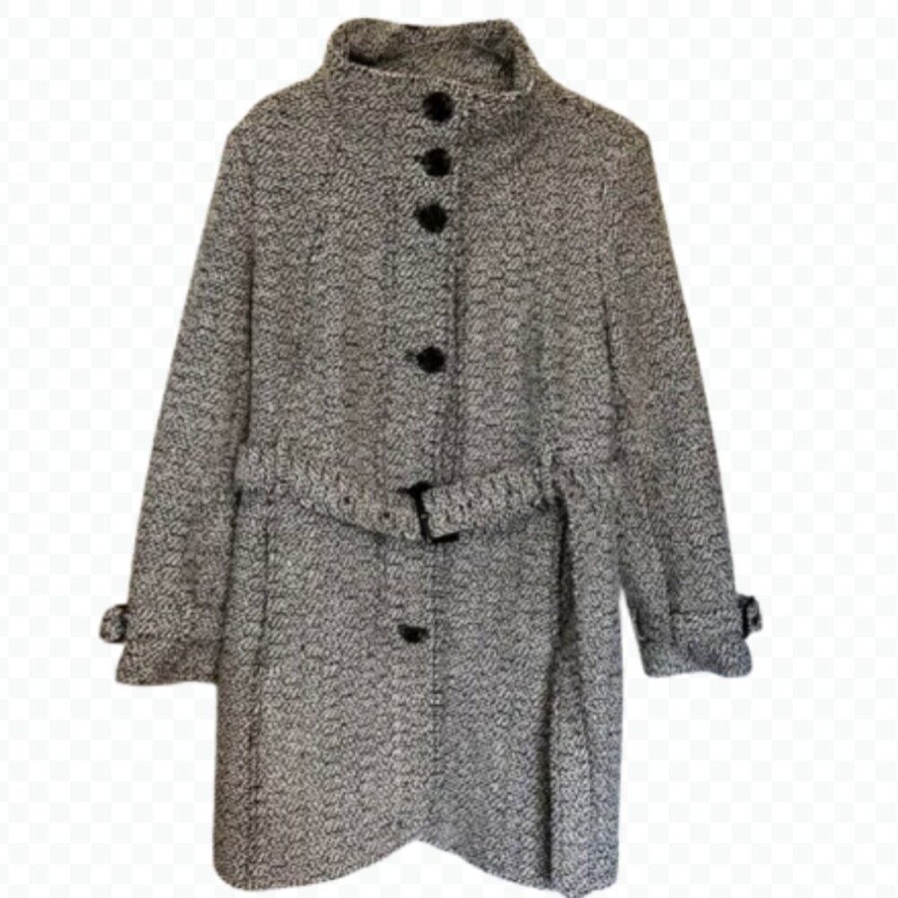 Sz L Women’s Worthington Houndstooth fall/winter belted 3/4 length coat